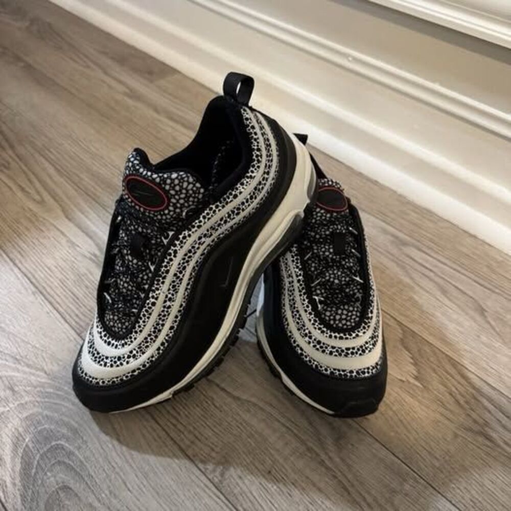 Women’s Nike Air Max 97 SE Safari Animal Print B&W Leather Sneakers Sz 8.5